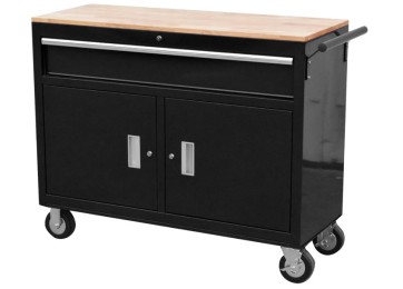 46" MOBILE WORKSTATION - 1 DRAWER - BLACK - SCRATCH & DENT