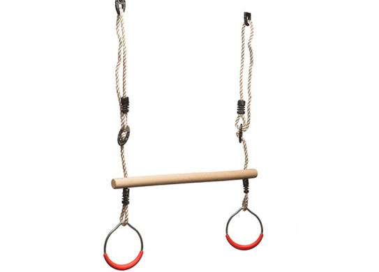 TIMBER TRAPEZE WITH RED RINGS WEB