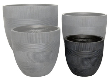 28x26CM WINSTON EGG POT - BLACK