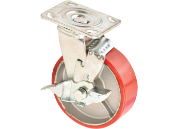 150MM POLYURETHANE BRAKE CASTOR - 160KG